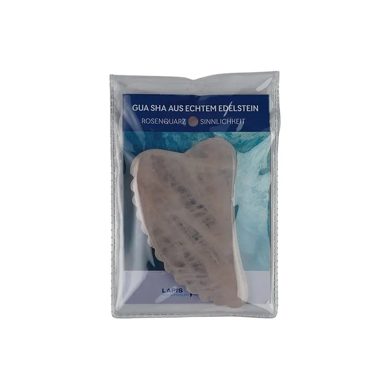 Gua Sha Rosenquarz mit Zähnchen – Gesichtsmassage & Selbstliebe | TCM Edelstein