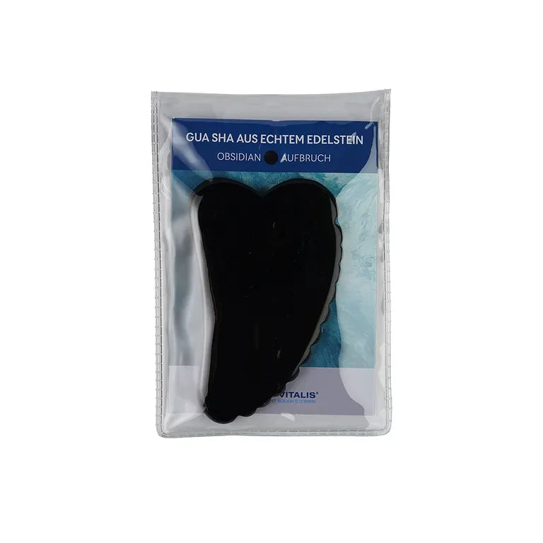 Gua Sha Obsidian mit Zähnchen – Gesichtsmassage & Lymphdrainage | TCM Naturstein